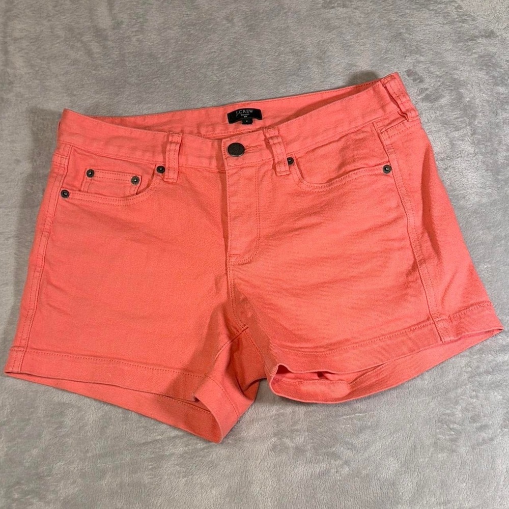 Y2K Vintage J.Crew Stretch Denim Shorts | Coral | Size 8